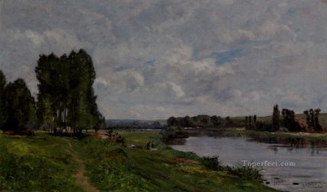 ブルック川の流れ Painting - 川岸の洗濯婦のシーン イポリット カミーユ デルピー 風景